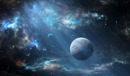 Звезды и планеты в космическом пространстве