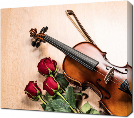 Скрипка с розами
