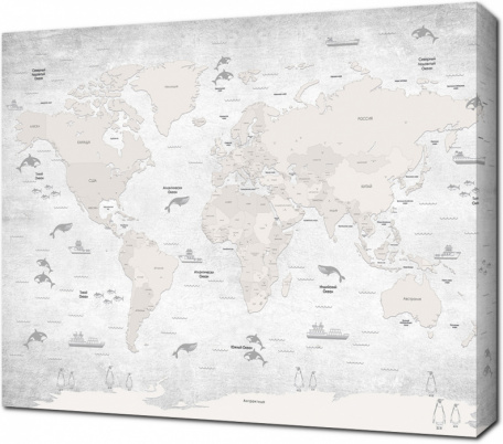 Белая карта с названиями стран
