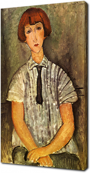 Амадео Модильяни - Девушка в полосатой рубашке