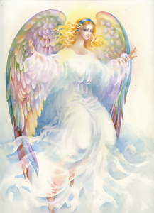 Ангел с разноцветными крыльями