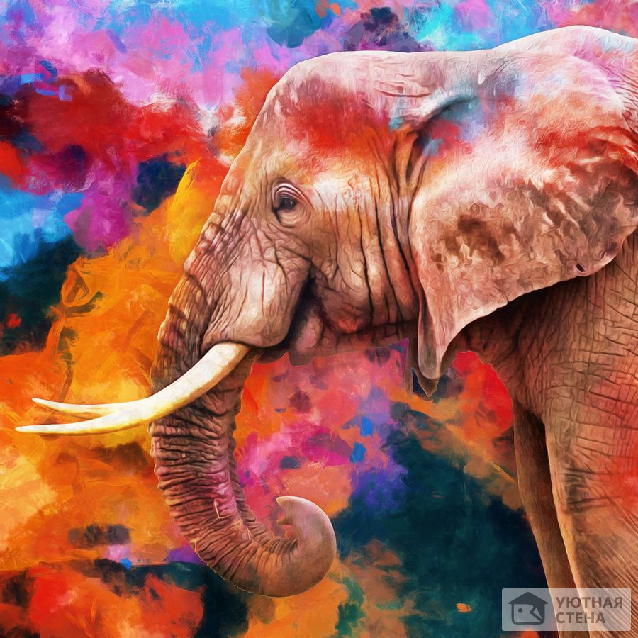 Индийский слон на абстрактном фоне