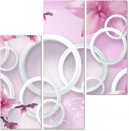 Розовые цветы на декоративных кругов