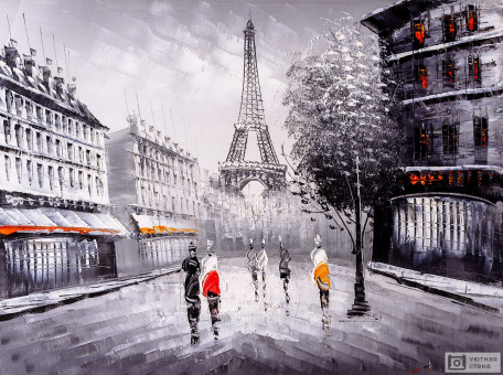 Улицы Парижа. Картина маслом