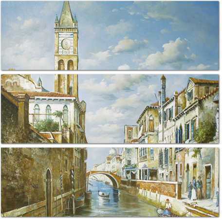 Канал в Венеции с часовней