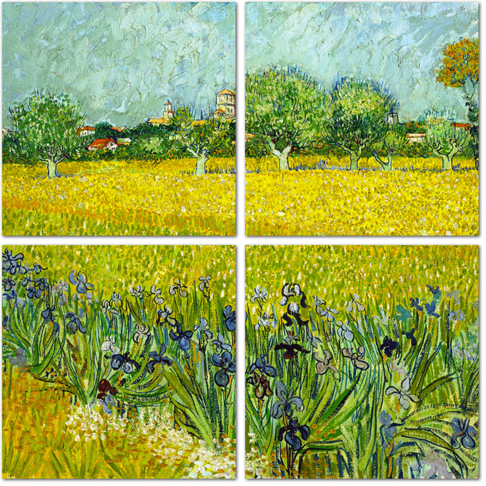 Вид Арля с Ирисами - Ван Гог