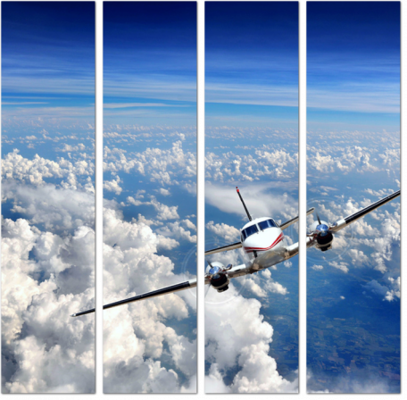 Самолет над облаками, авиация