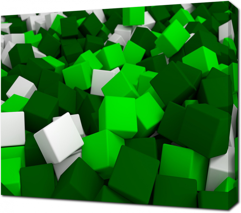 Зеленые 3D кубы