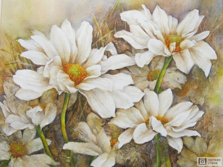 Рисунок с белыми цветами