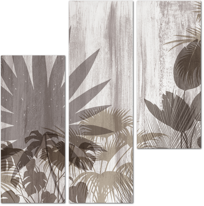 Силуэты прозрачных пальмовых листьев