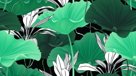 Крупные листья лотоса