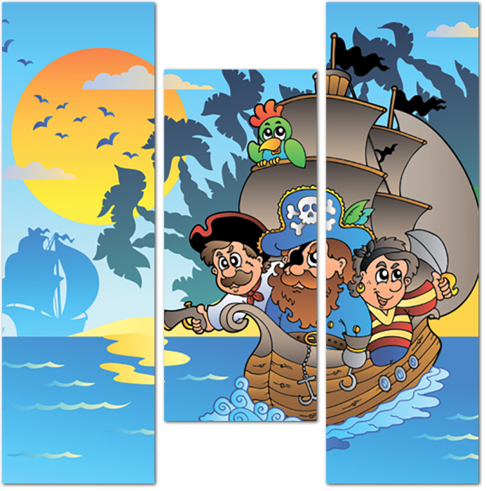 Пиратская сцена в море
