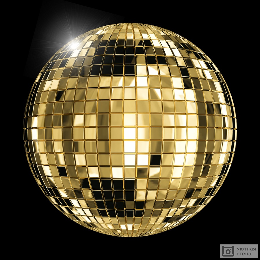 Фотообои Золотой диско-шар - Арт. 020085 | Купить в интернет-магазине  Уютная стена