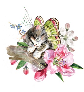 Котенок с крыльями бабочки