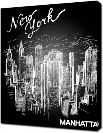 Линии Нью-Йорка на черном фоне