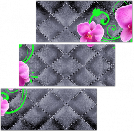 3D розовые орхидеи на черном фоне