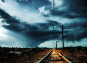 Железная дорога во время бури