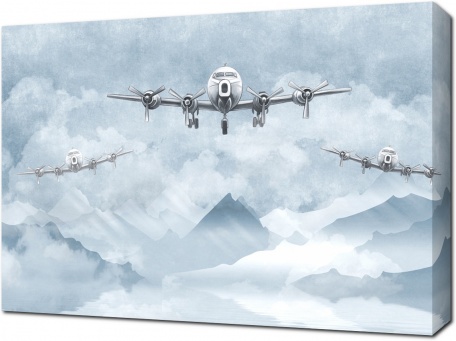 Три самолета в туманных горах