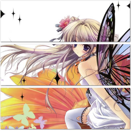 Девочка аниме с крыльями бабочки