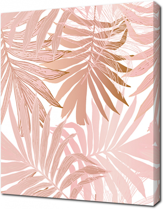 Пальмовые листья в розовых тонах