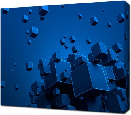 Синие 3D кубы