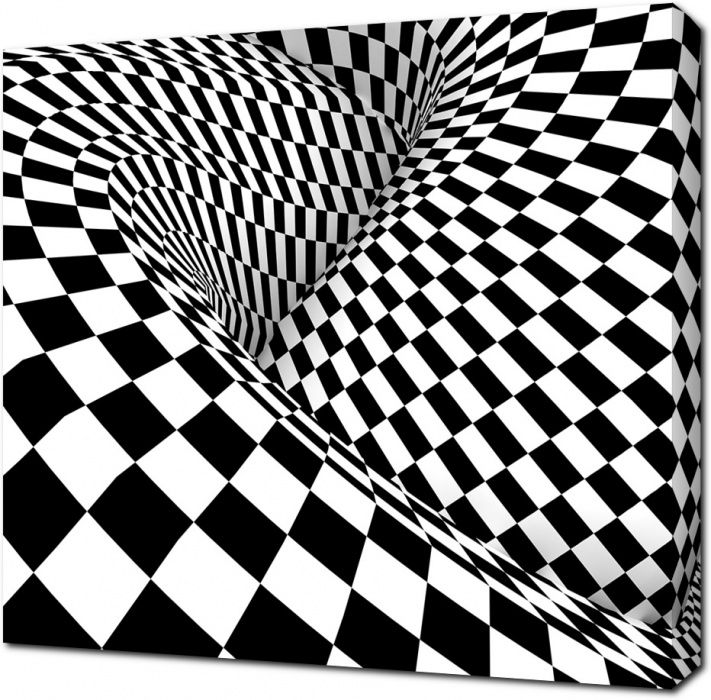 Картина на холсте Черно-белая геометрия 3D: - Арт. 020531 | Купить в  интернет-магазине - Уютная стена