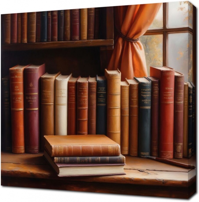Винтажные книги в терракотовых полутонах