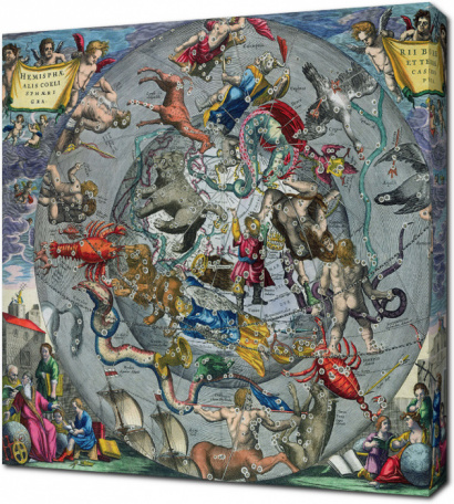 Карта созвездий северного полушария. 1661 год