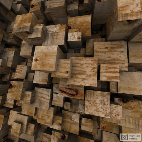 3D квадраты с текстурой дерева