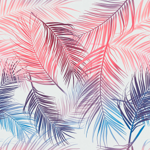 Красочные ветви пальмы на белом фоне