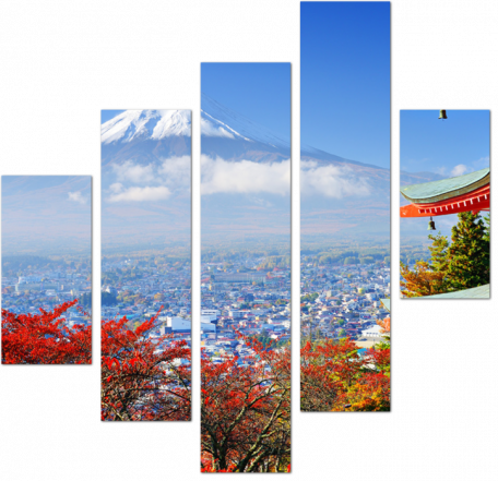Красная пагода и гора Фудзи
