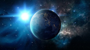 Голубая планета в космосе