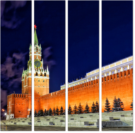 Кремлевские стены, Спасская башня, Москва