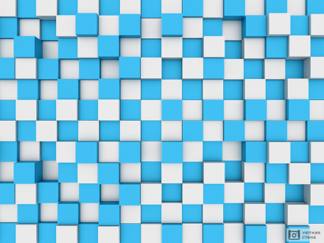 Сине-белые кубы 3D