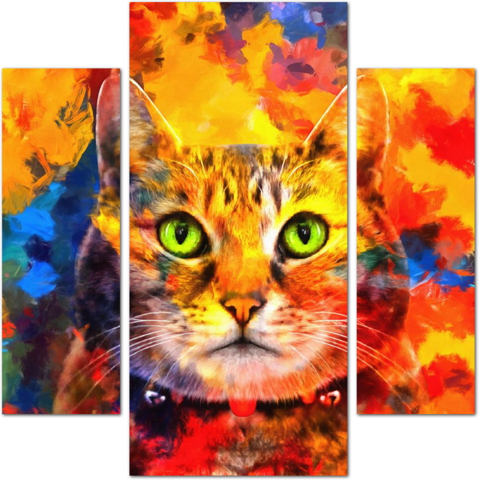 Котик на абстрактном фоне