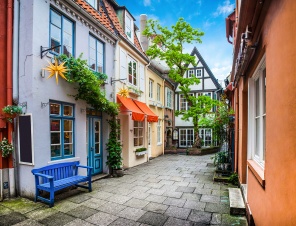 Красочные дома в Бремене. Германия