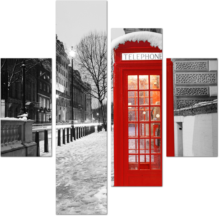 Телефонная будка Лондона на рассвете