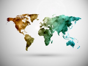 3D карта мира. Гранж