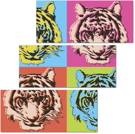 Коллаж с тиграми