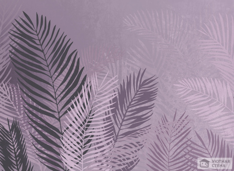 Фиолетовые силуэты пальмовых листьев