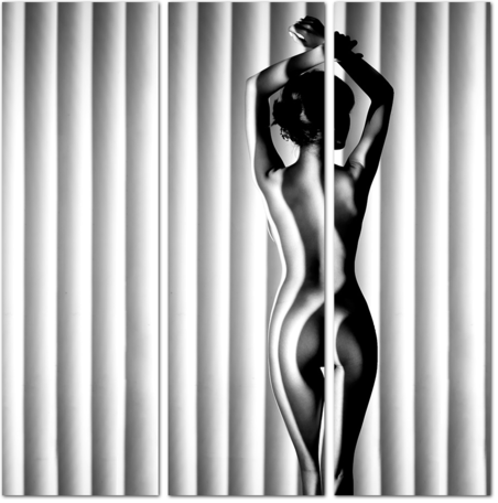 Черно-белая фотография голой девушки