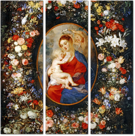 Питер Пауль Рубенс - Мадонна с Младенцем в цветочной гирлянде