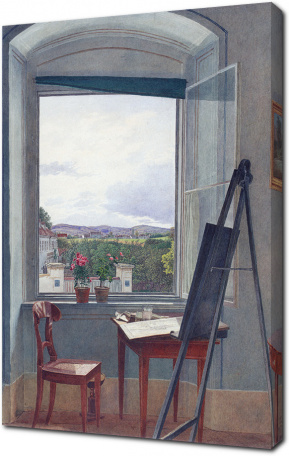 Якоб Альт — Вид из студии художника в Альзерфорштадт возле Дорнбаха