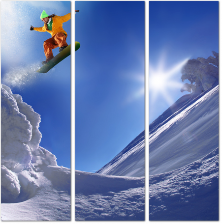 Прыжок сноубордиста