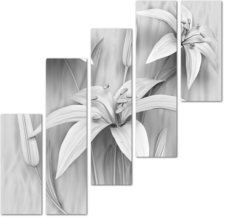 Белые лилии 3D