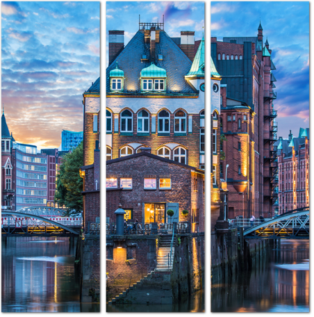 Вечерняя архитектура Гамбурга