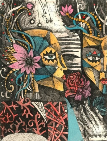 Декоративная абстрактная литография