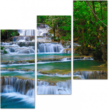 Водопад в джунглях Канчанабури. Таиланд