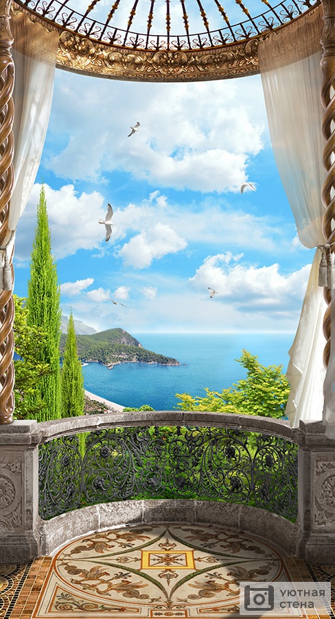 Роскошный балкон с видом на море