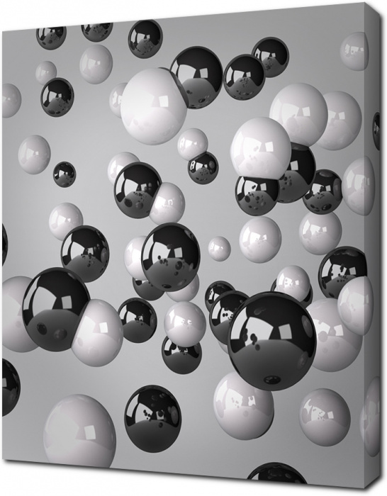 Черно-белое изображение с шарами 3D